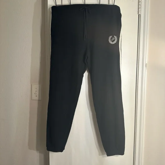 PINK Victoria's Secret Black Track Pants with Sporty Stripes - Picture 3 of 4